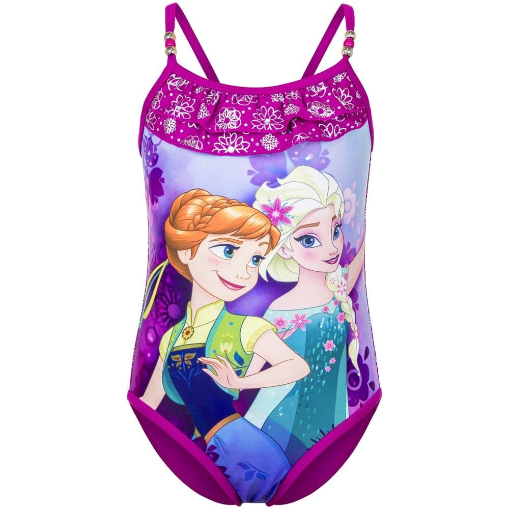Disney Princess Frozen - Girls' One-Piece Swimsuits - ER1871 [Violet - 8 Years - 128 cm]