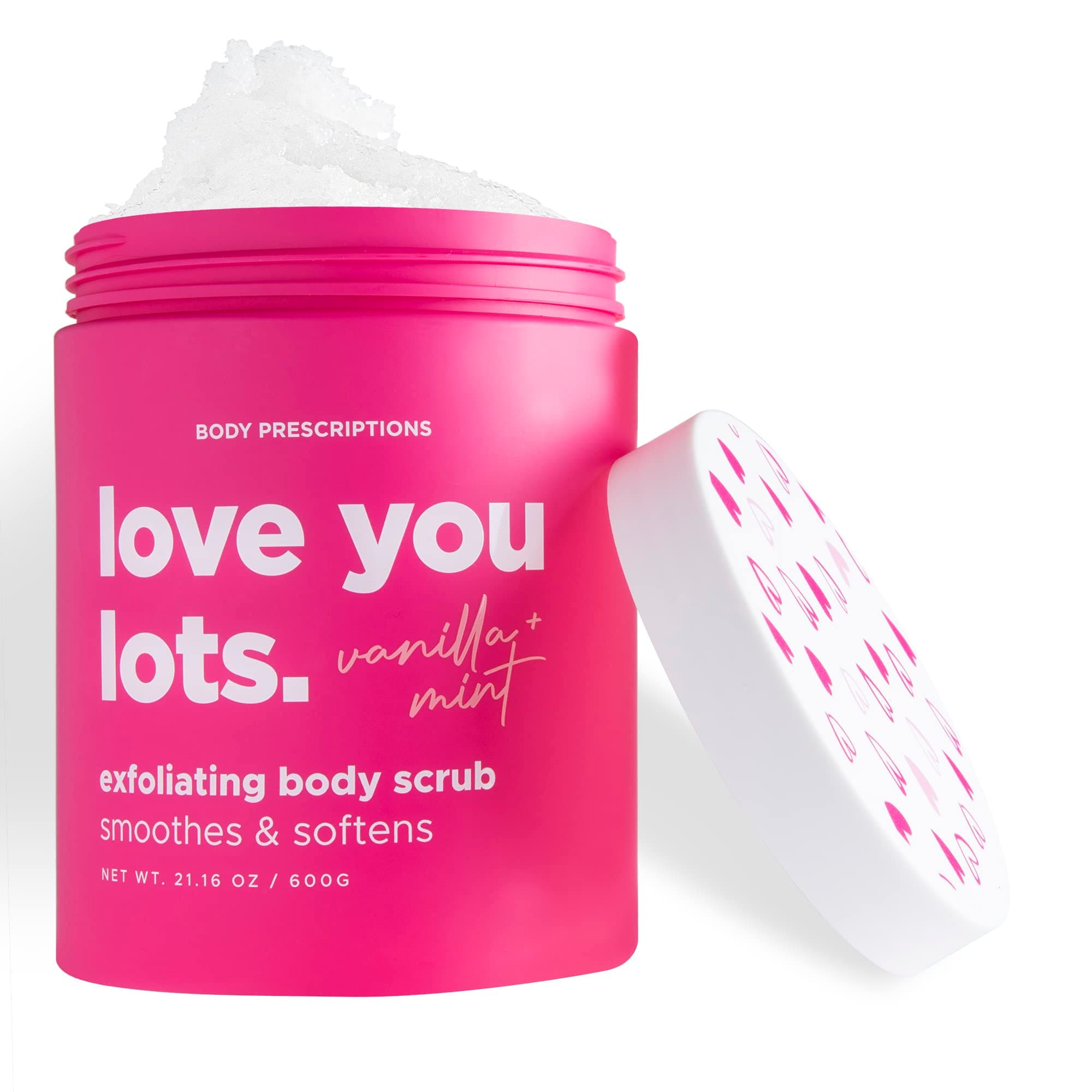 Exfoliating Body Scrub |21.16 Oz Body Cleanser Infused with Vanilla & Mint | Daily Body Wash for Nourished and Ultra Smooth Skin, “Love You Lots”