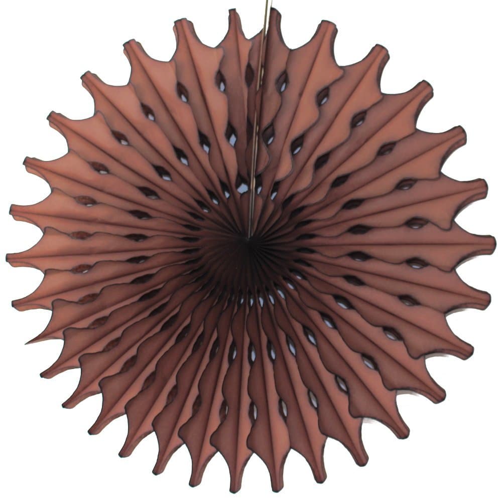Devra Party 6-Pack 18 Inch Honeycomb Tissue Paper Fan (Brown)