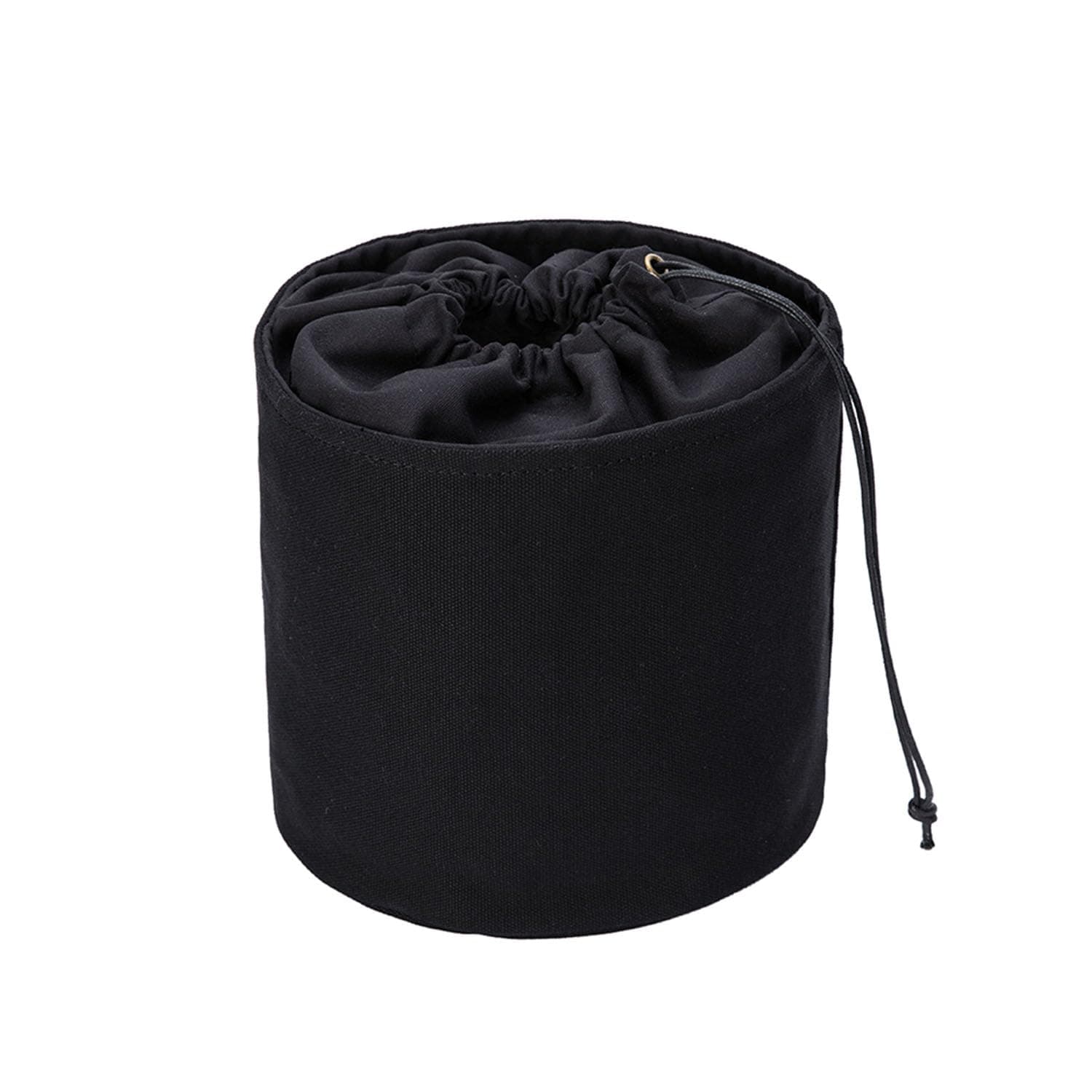 Tall Purse Organizer Insert Womens Canvas Round Handbag Organizer Storage,Handbag Purse Organizer Round Cosmetic Pouch Bag Bucket Makeup Bag (L, Black)