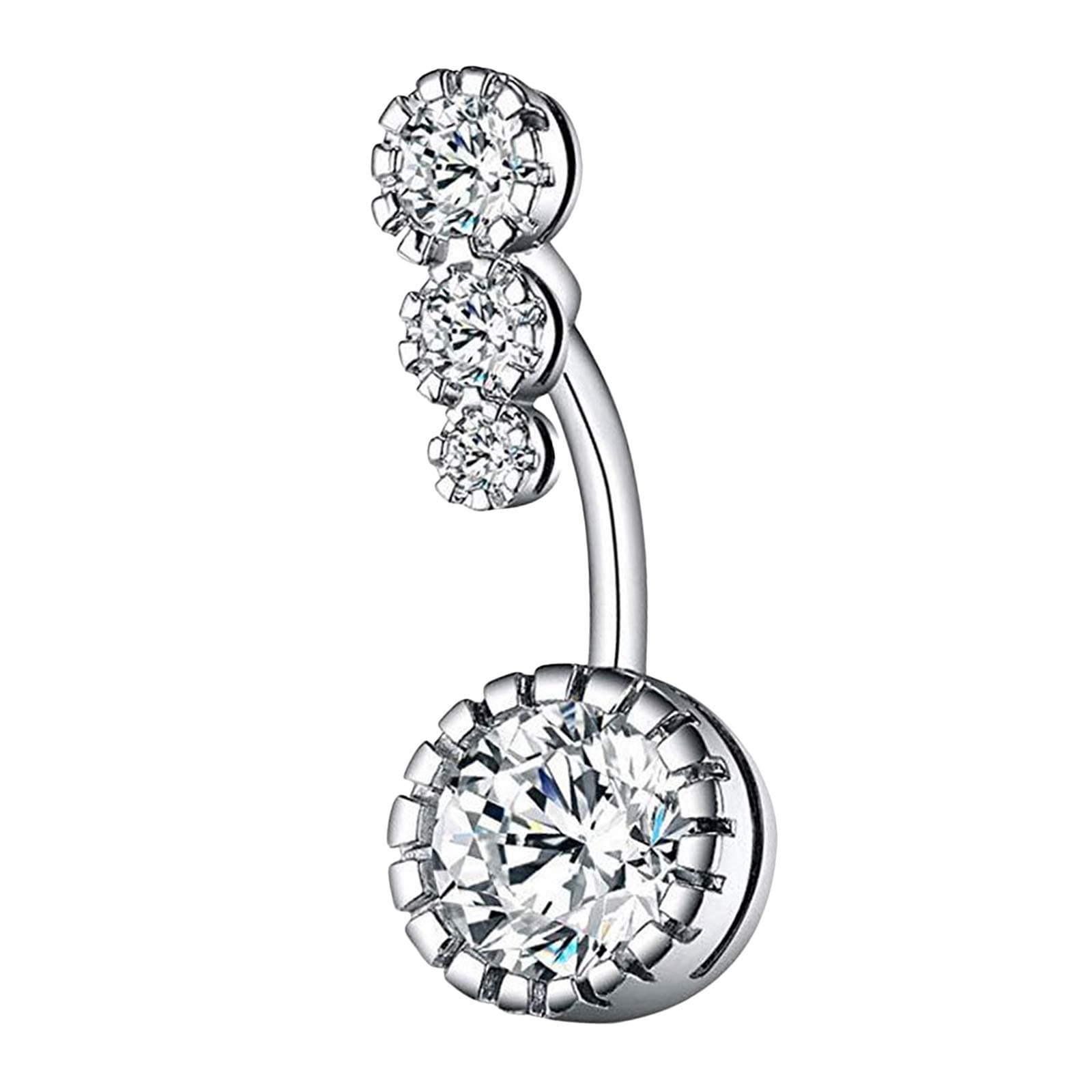 Lady Navel Belly Button Rings Bar Crystal Drop Dangle Body Piercing Jewelry