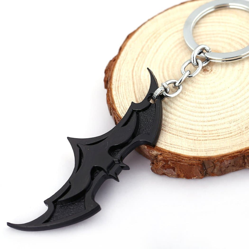Cool Bat Symbol Key Chain Zinc Alloy Batman Keychain Metal Key Ring Tag for Your Autos,Home or Boat Black