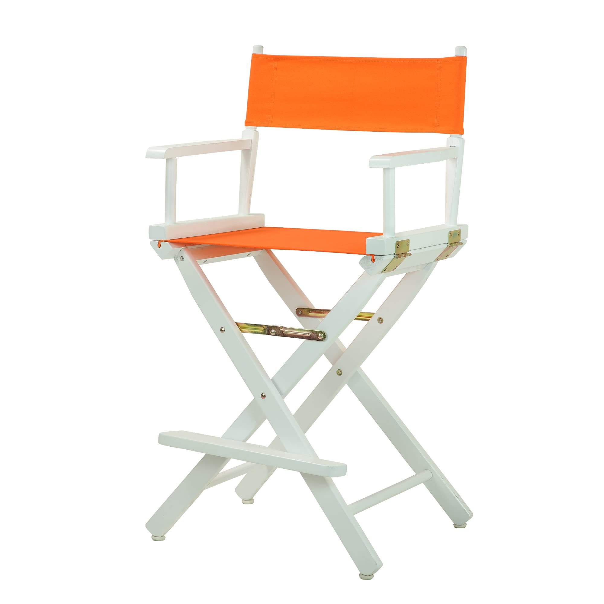 24" Director's Chair White Frame-Tangerine Canvas