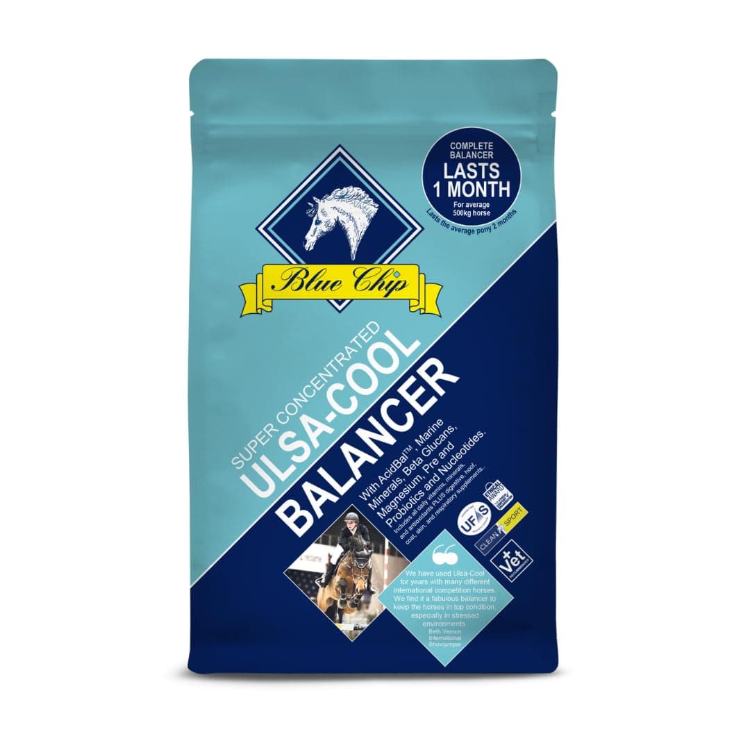 – Blue Chip Ulsa Cool Feed Balancer (Super Concentrated) 3kg – Molasses-Free Horse Feed with Beta Glucans, Marine Minerals, Pre & Probiotics, Low Sugar & Starch