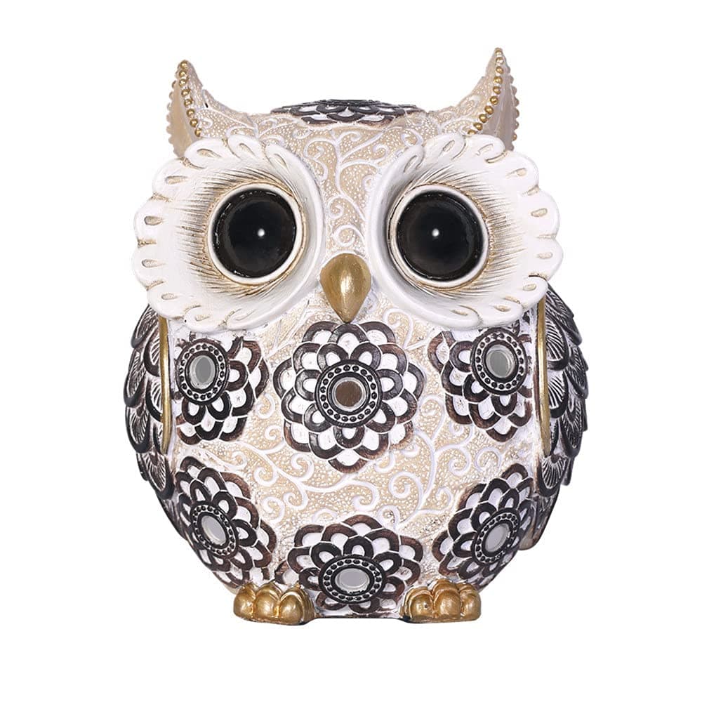 Adorable Owl Figurine,Big Eyes Cute Owl Statue,Shelf Accents for Home Office Decor and Owl Lovers