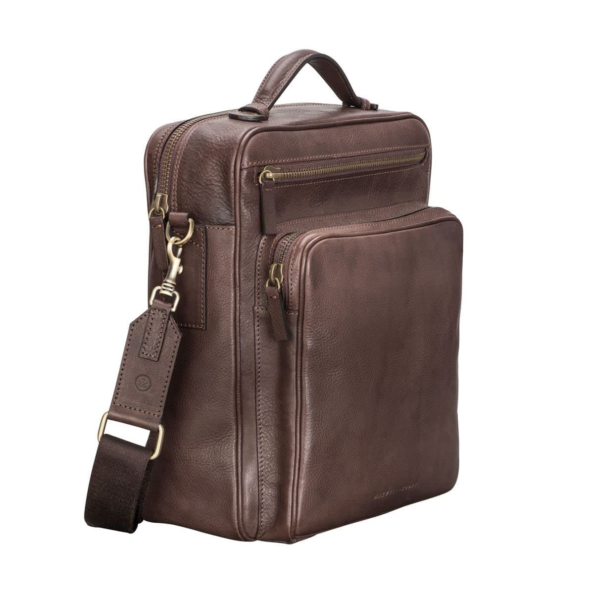 Maxwell ScottMens Luxury Leather Large Backpack with Shoulder Strap | The SantinoL Full Grain | Handmade In Italy