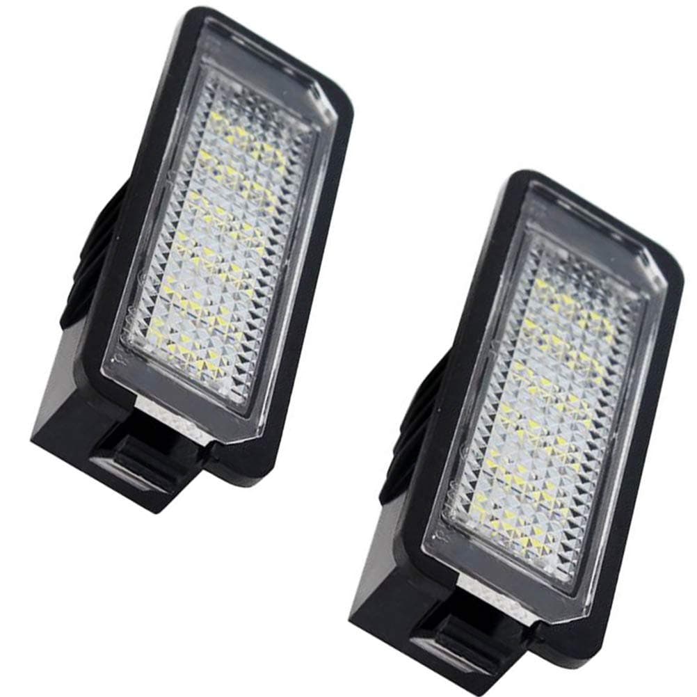 LED Car License Plate Light Assembly 12V 18 Led lamp bulb for Volkswagen VW Golf GTI CC Eos Scirocco Beetle Phaeton Rabbit Passat Error Free Direct Replacement White Rear Number Plate Lamp (2 PCS)