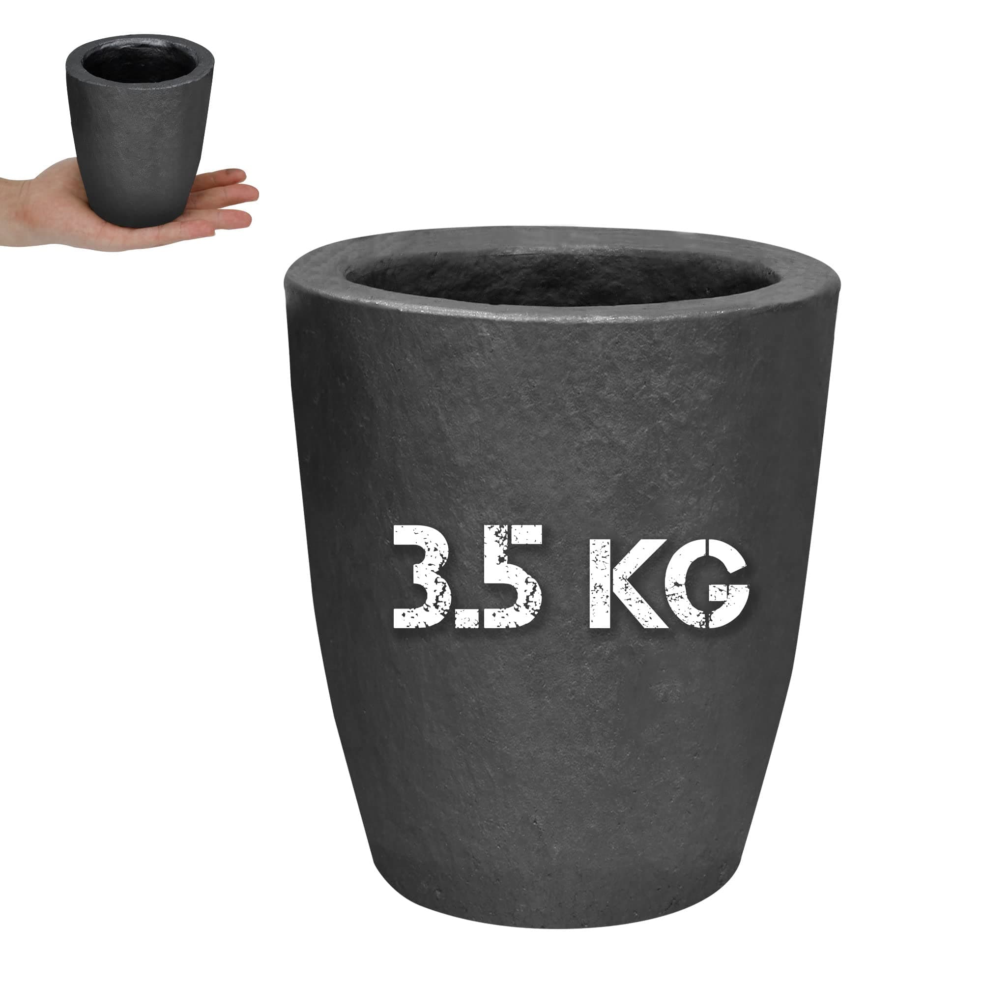 3.5 Kg Silicon Carbide Graphite Crucibles for Melting Metal Steel Gold Silver Copper Brass Aluminum Lead Iron Casting Refining, Withstand 1800 ℃ / 3272℉ (3.5 Kg, Pack of 1)