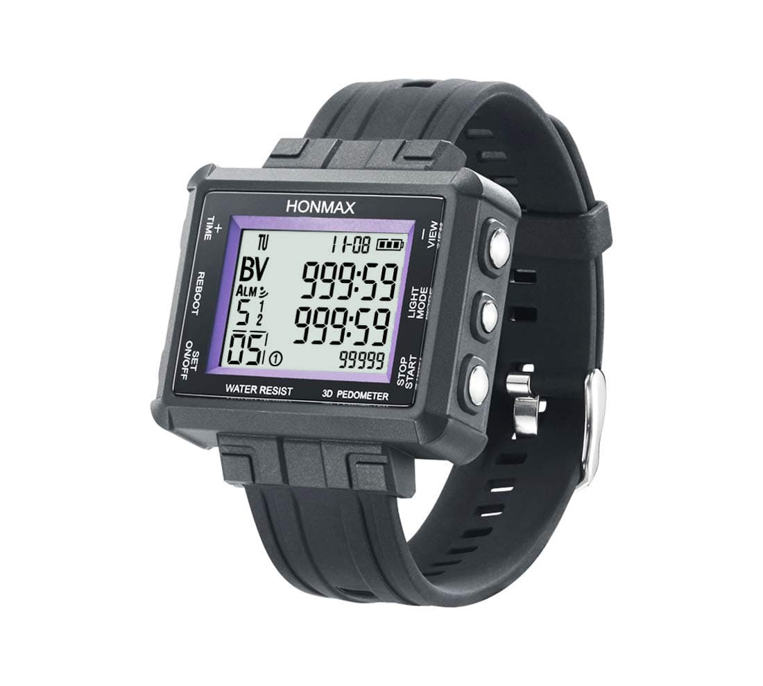 30 Different Intervals Water Resist Interval Watch - 3D Pedometer | USB Charging |Black-Violet
