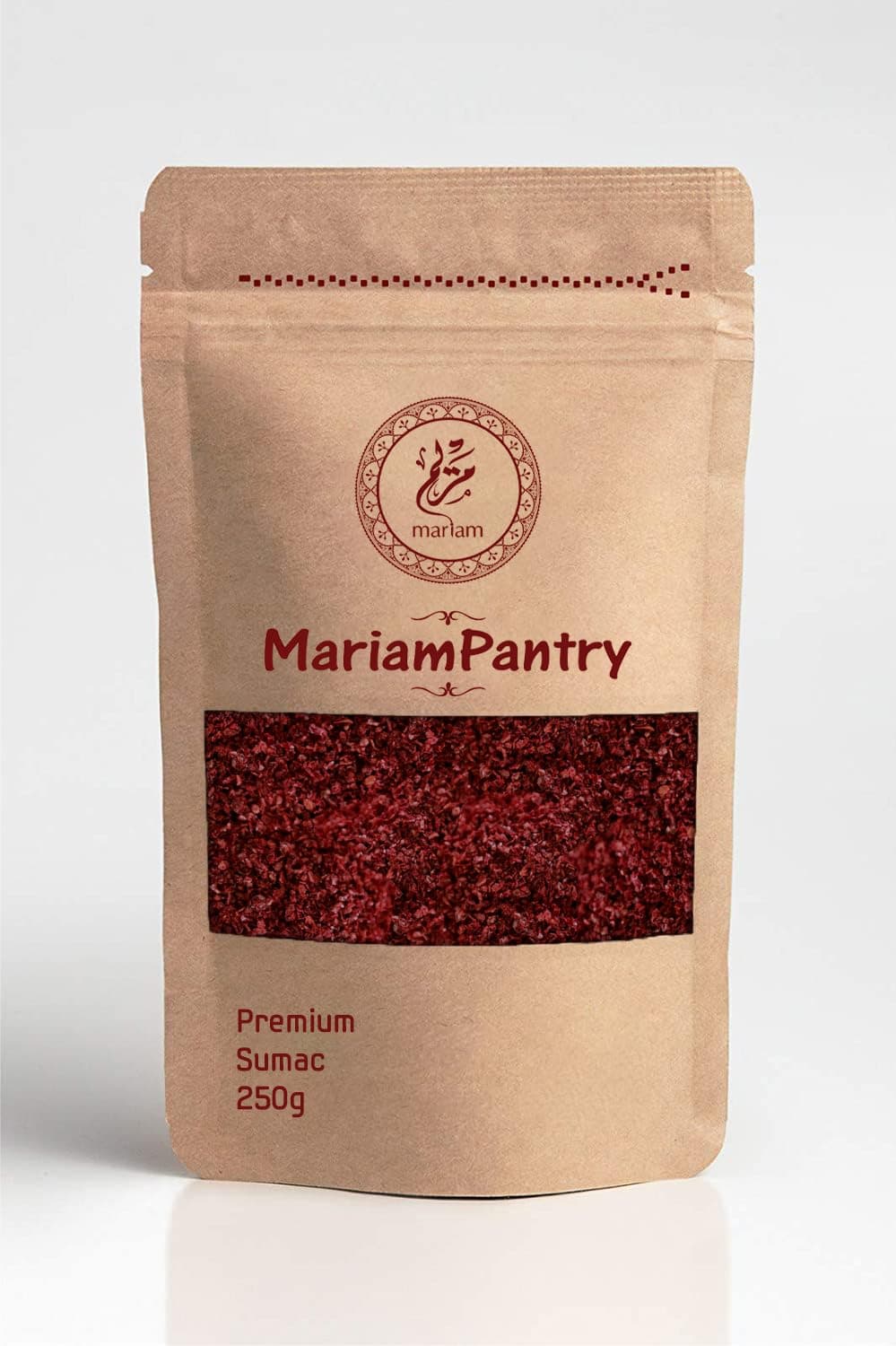 Premium Sumac Powder Dried and Ground 250g - by MariamPantry in Resealable Kraft Bag Pouch