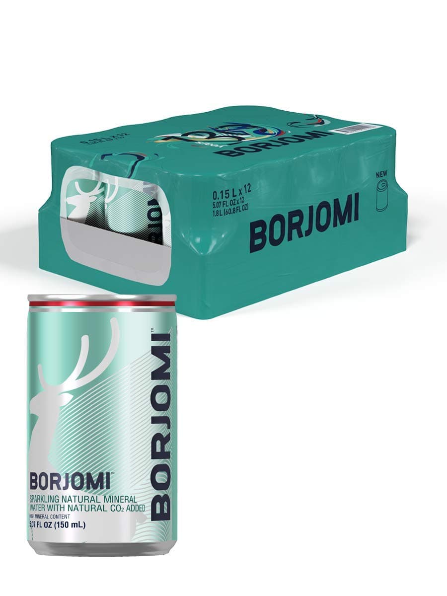 Borjomi Sparkling Mineral Water - 12 Pack Canned Water (5 Fl. Oz. ea)…