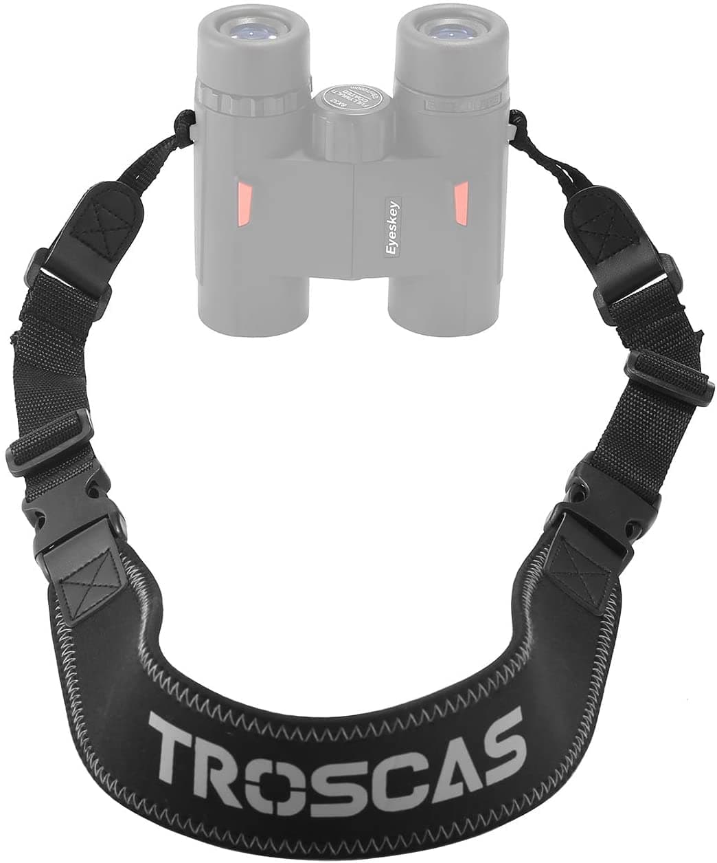 Eyeskey TROSCAS Super Comfort Neoprene Optic Straps | Loop Connectors | Field Repair Buckle | Lightweight | Adjustable Length Neck Straps for Binoculars Cameras (Type 1)
