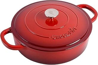 Crock Pot Artisan Enameled Cast Iron Braiser W/Lid, 5 Quart, Scarlet Red