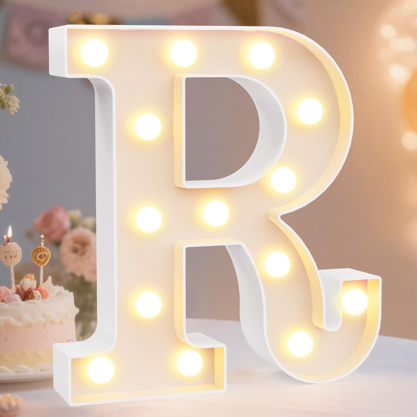 LED Marquee Letter Lights Sign, Light Up Alphabet Letter for Home Party Wedding Decoration R