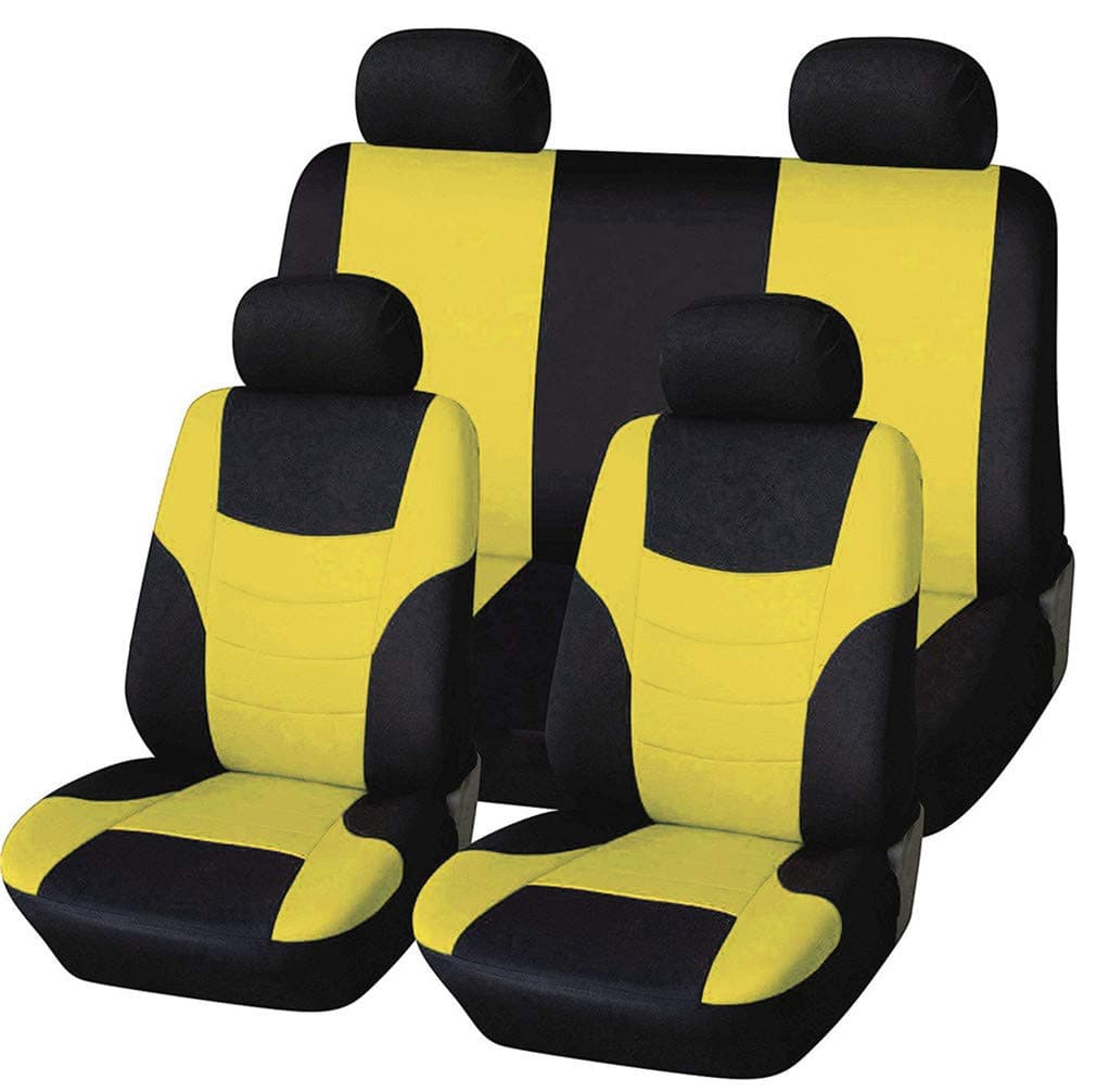 Universal Seat Cover - Front & Rear - Full Set 5,Removable and washable,Yellow
