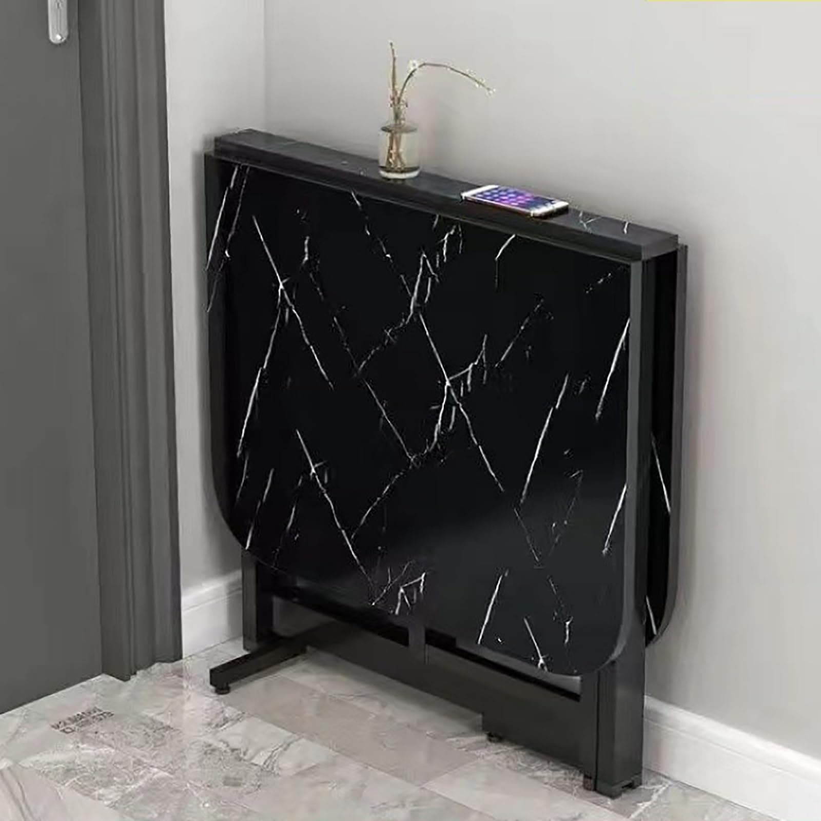 Folding Dining Table, Drop Leaf Dining Table, Extendable Kitchen Table, Space Saving Dining Table, for Kitchen, Bedroom, Living Room (Color : B, Size : 120cm)