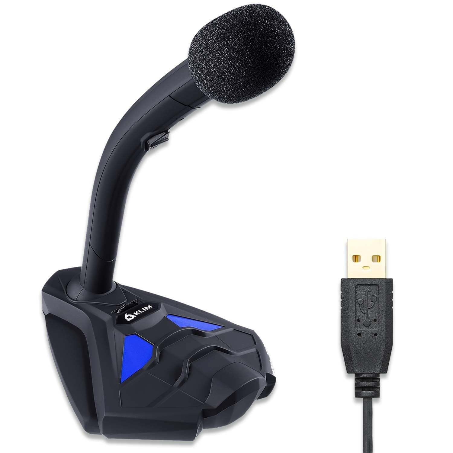 KLIM Voice V2 + Gaming Microphone USB + New 2023 + Best Sound Quality + Ideal for Gaming, Recording, Speech Recognition, Streaming, YouTube Podcast + PC Microphone Compatible Mac PS4 Mic + Blue