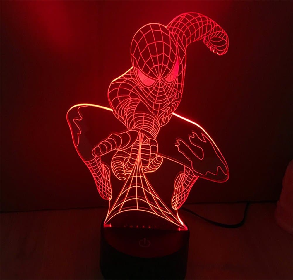 SmartEra® 3D Optical Illusion Spider-Man Panel Model Lighting Night ,Color Change USB Touch button Spider Man LED Light Lamp