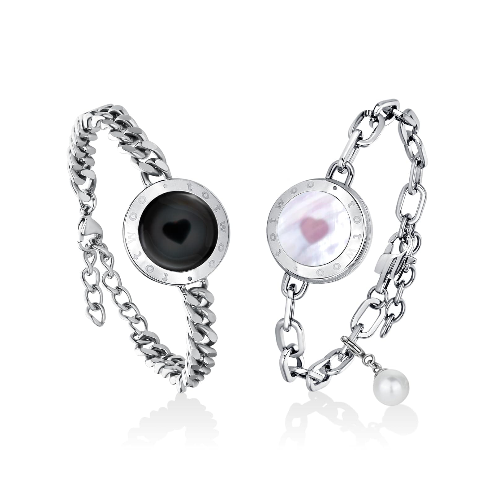 TOTWOO Touch Bracelets for Couples, Vibration & Light up for Love Couples Long Distance Relationship Gifts for Girlfriend Bluetooth Pairing Jewelry