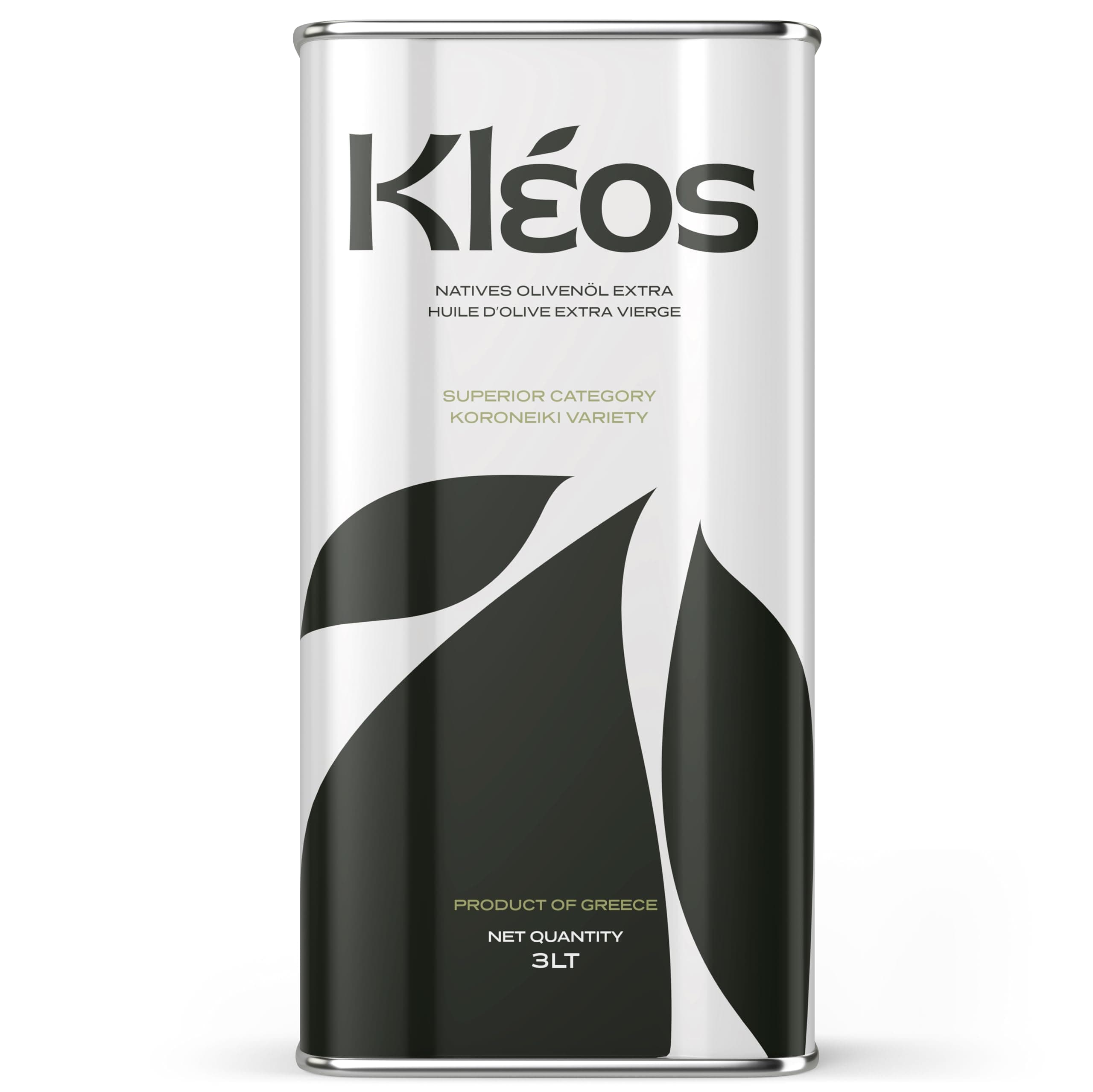 Kleos Extra Virgin Olive Oil 3 Liter - New Harvest 2025-2026 - Cold-Pressed Greek Olive Oil from Koroneiki Olives - Premium Quality