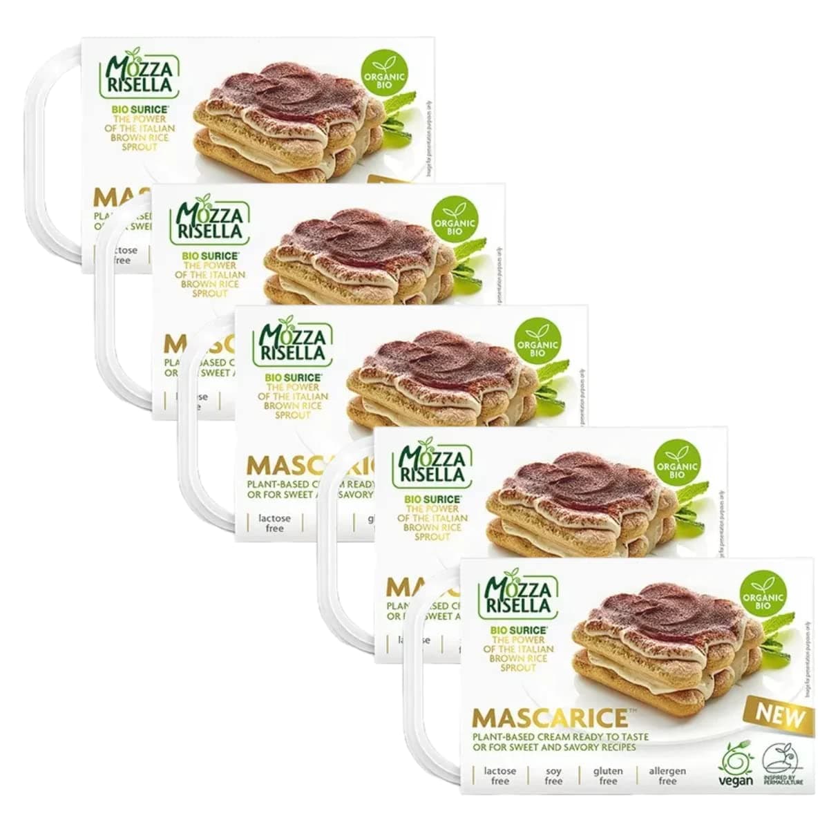 Mozza Risella Organic Vegan Mascarpone Bundle - Creamy and Fresh-Tasting Cheese Alternative