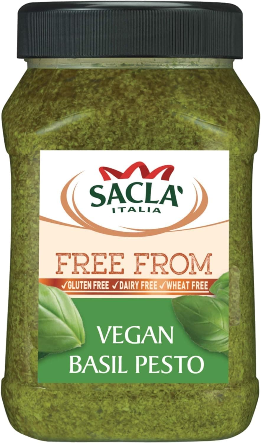 Sacla Italian Vegan Basil Pesto - Perfect with Pasta, Pizza, Garlic Bread and Tagliatelli - Made with Fresh Basil Leaves, Pine Nuts and Olive Oil 950g