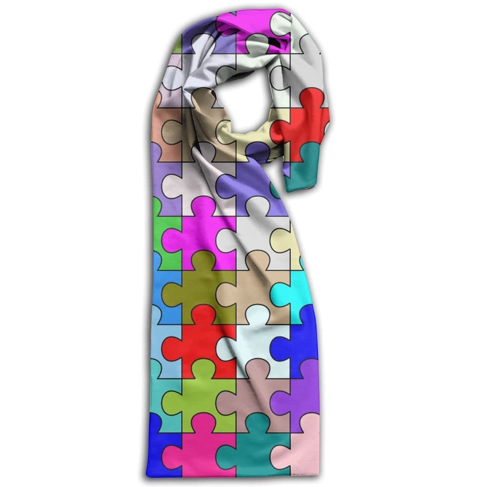 Personalized Puzzle Piece Colorful Unisex Fashion Scarfs Shawl Scarf Printed
