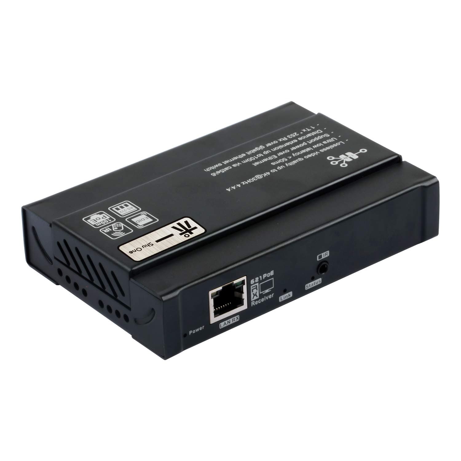 ShuOne 4K HDMI over IP Extender LAN cat5e/6/7,Lossless HDMI 1.4 with IR Passback Contral,POE & RS-232,Support DTS&Dolby&DSD-up to 328ft(Receiver Only)
