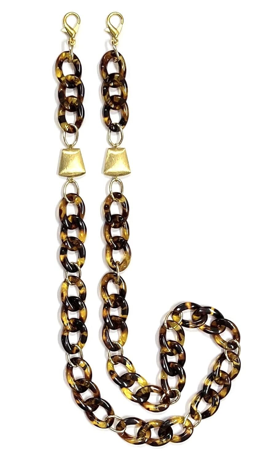 HeddzAcrylic Beaded Mask Chain - Granite Finish Acrylic Beaded Mask Holder Lanyard Chain - Fashion Chains and Beaded Mask Cords for Adults, White, Free Size