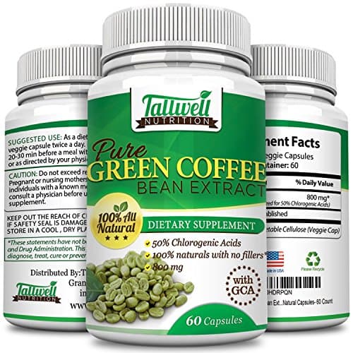 Green Coffee Bean Extract — Natural Energy Supplement & Appetite Suppressant — Metabolism Booster Packed with GCA Antioxidants — No Fillers, Binders or Artificial Ingredients — 60 Capsules