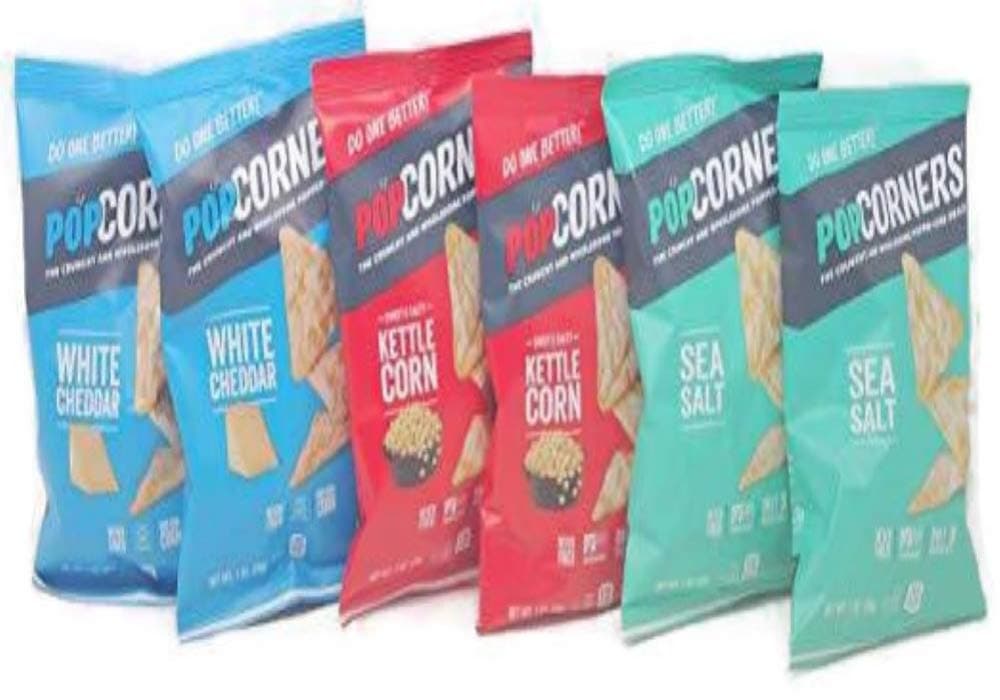 Popcorners - Snap of a Chip and Wholesome Popcorn - Variety Pack BUNDLED! - 6 Pack (1 oz.) bags. Sea Salt, White Cheddar and Sweet & Salty Kettle Corn Small Storage Space Friendly!