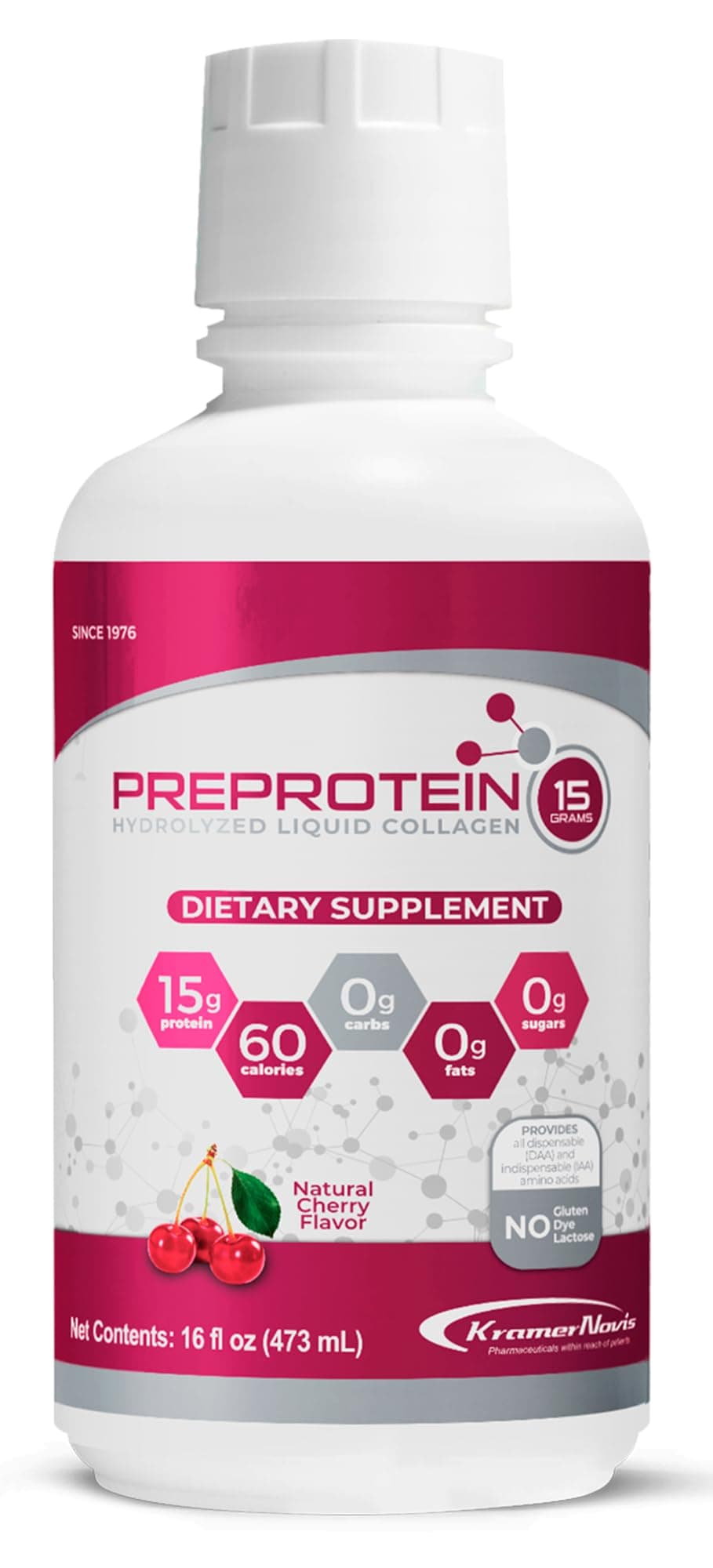 Pre-Protein 15 Liquid Protein, (Cherry-flavored, 16oz.)
