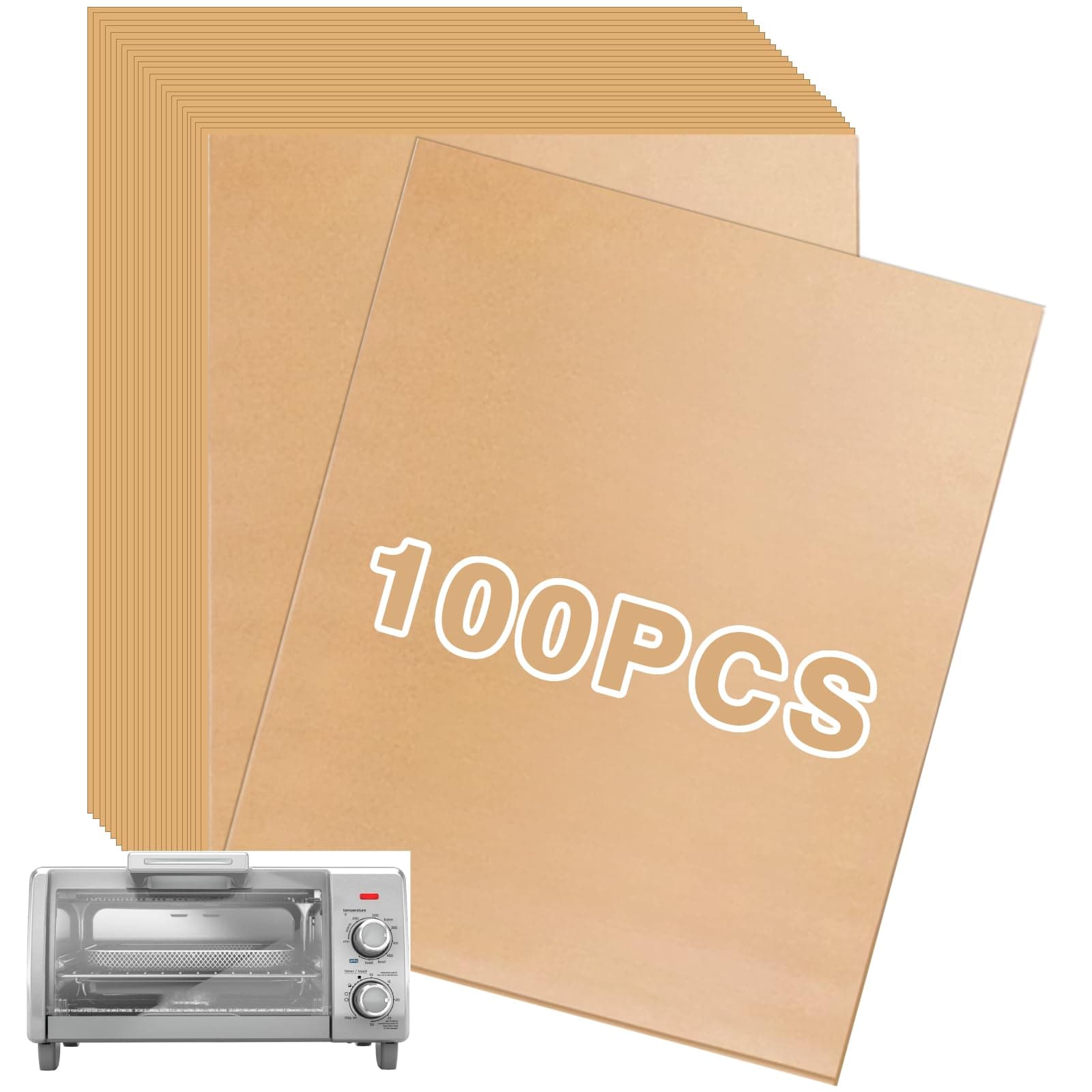 Air Fryer Paper Liners Disposable Compatible with BLACK+DECKER 4-Slice Crisp 'N Bake Air Fry Toaster Oven, 100PCS