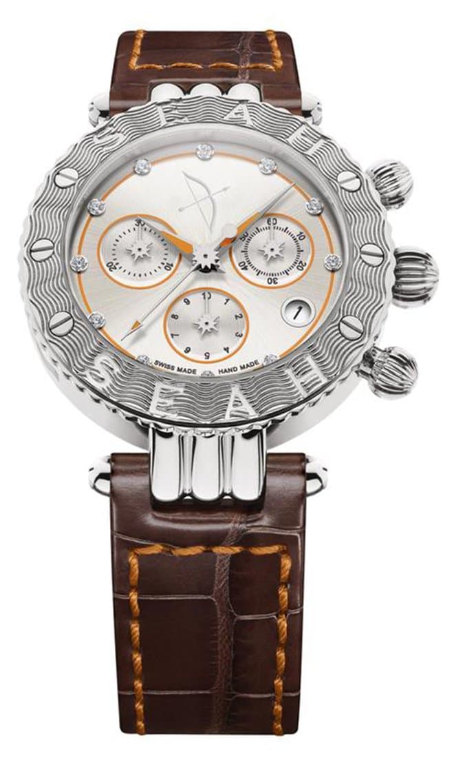 Seah Galaxy Zodiac Sign Sagittarius Limited Edition 38mm Silver-Tone Swiss Made Luxury Watch.