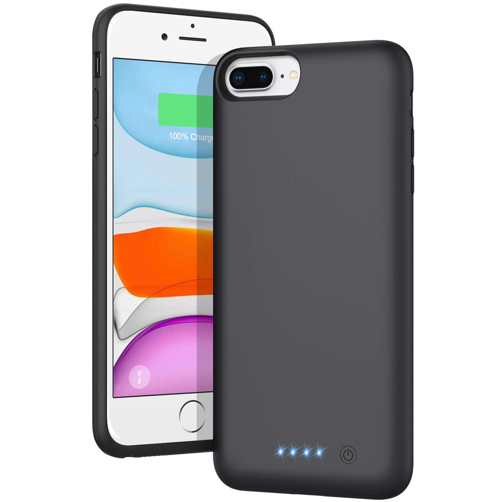 Battery Case for iPhone 6s Plus/6 Plus/7 Plus/8 Plus, [8500mAh] Portable Charging Case Rechargeable Extended Battery Pack Protective Charger Case for iPhone 6 Plus/7 Plus/8 Plus Black
