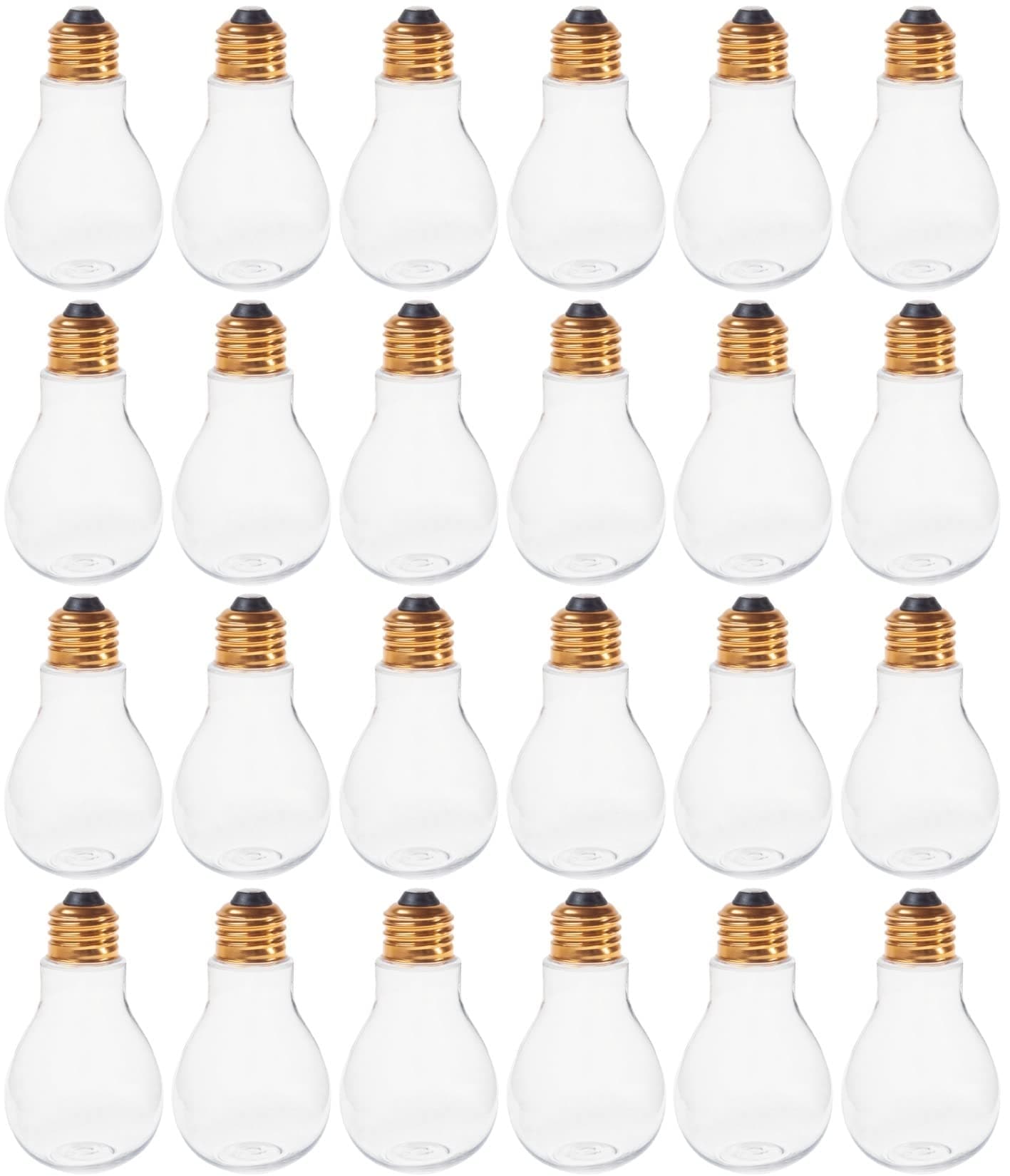 Creative HobbiesClear Fillable Plastic Light Bulbs – DIY Crafts, Party Favors & Wedding Decor – Standable Design | 24 Pack