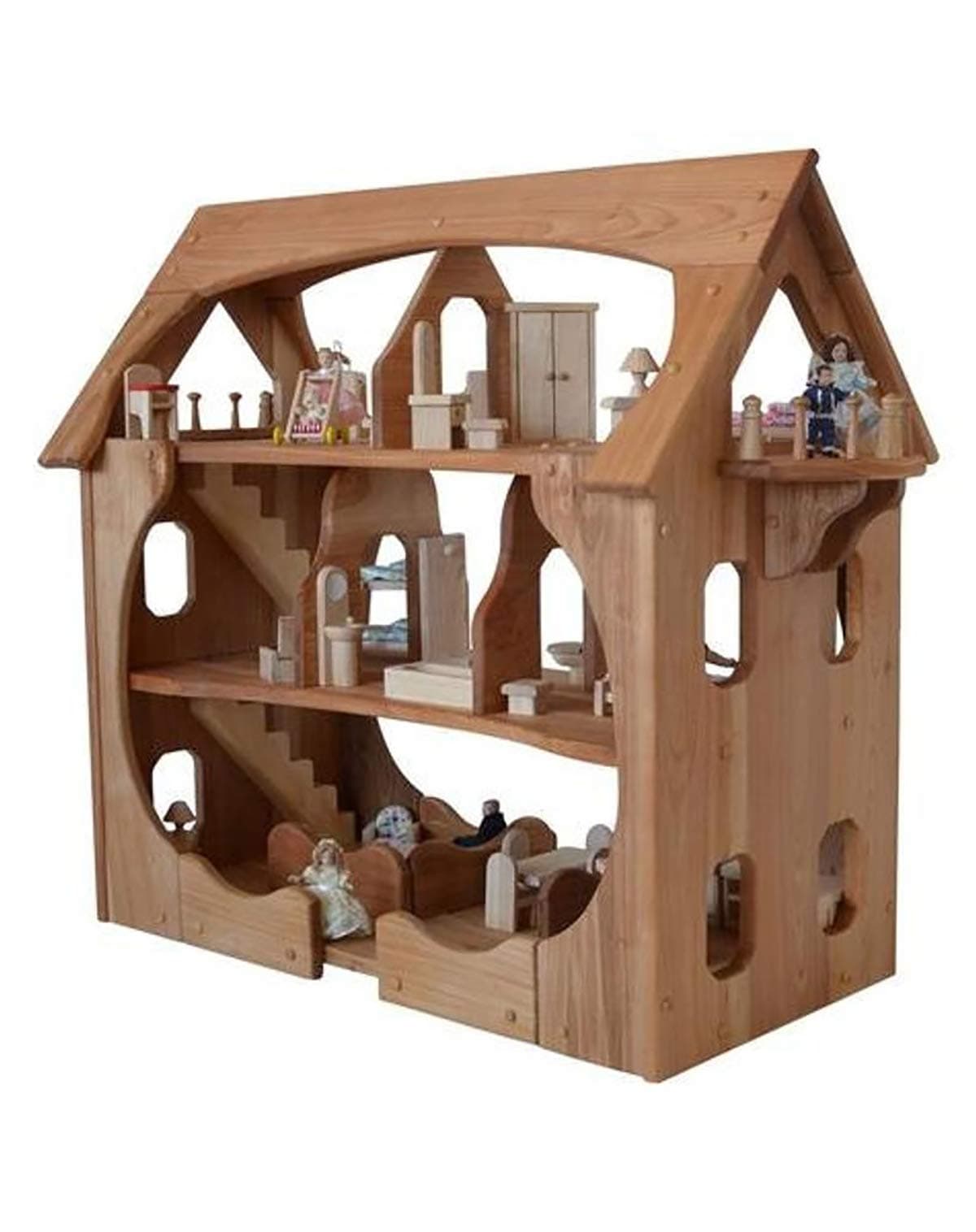 EZWeb Buys Hardwood Wooden Dollhouse-Montessori-Wood Dollhouse , Waldorf- Montessori Wooden Toys