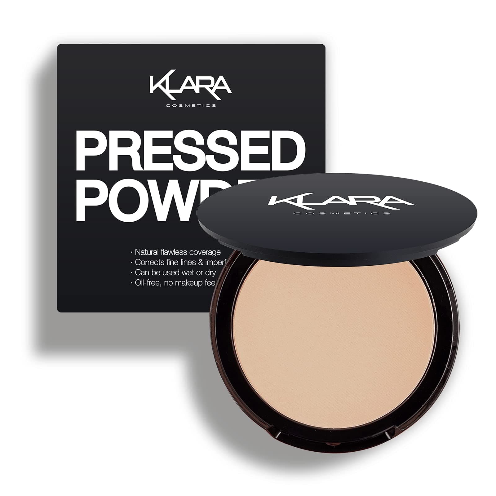 Klara CosmeticsFoundation Setting Powder, Matte-Finish Pressed Powder (02 Light)