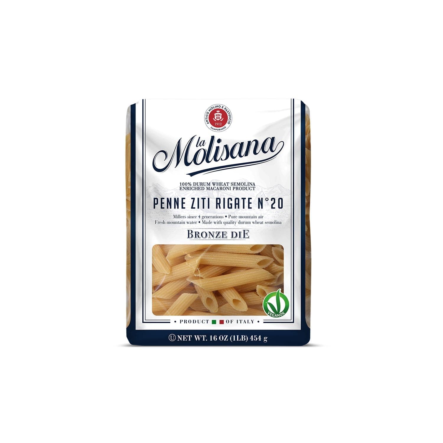 Pasta, Penne Ziti Rigate, 1 Pound (Pack of 12)