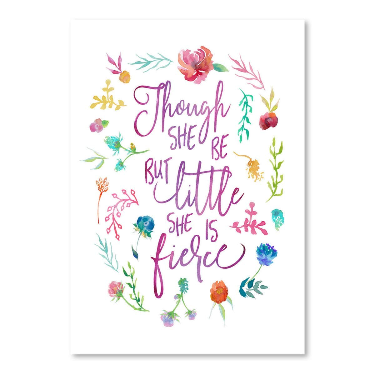 Amfai Though She Be but Little Wall Art - 8x10 Inch Unframed Print - Décor for Nursery, Children’s Bedroom