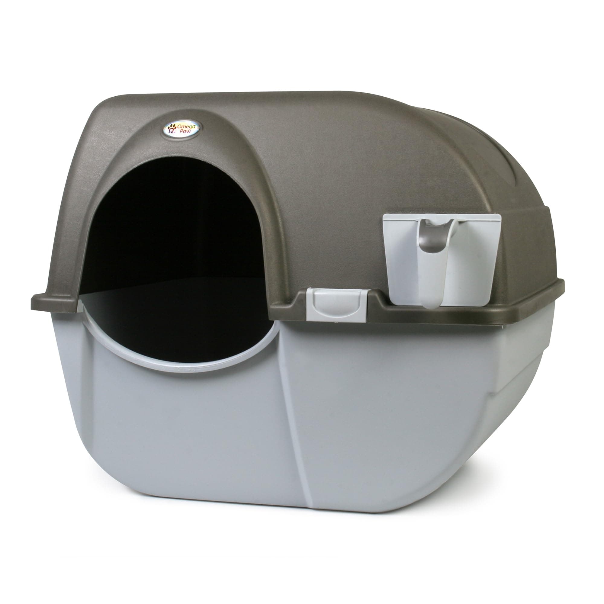 Omega Paw NRA15 Self Cleaning Litter Box Regular Size,Grey