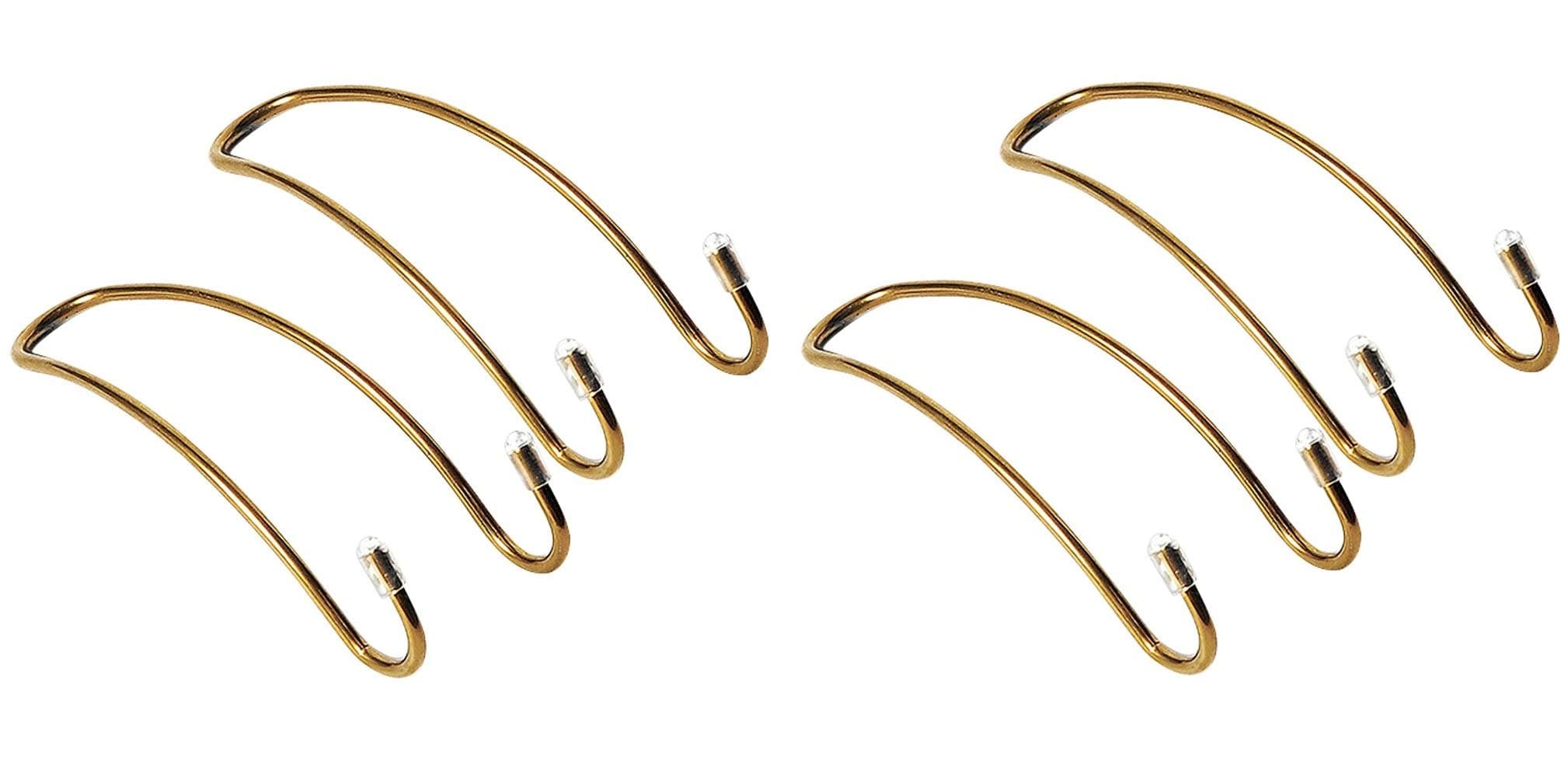 Bcurb Auto Accessories Mini Hangers Multi-Purpose Hook Hanger for Car Auto Seat Headrest Pole to Hang Shopping Bags Purse Coat (Golden : 4 Hanger)