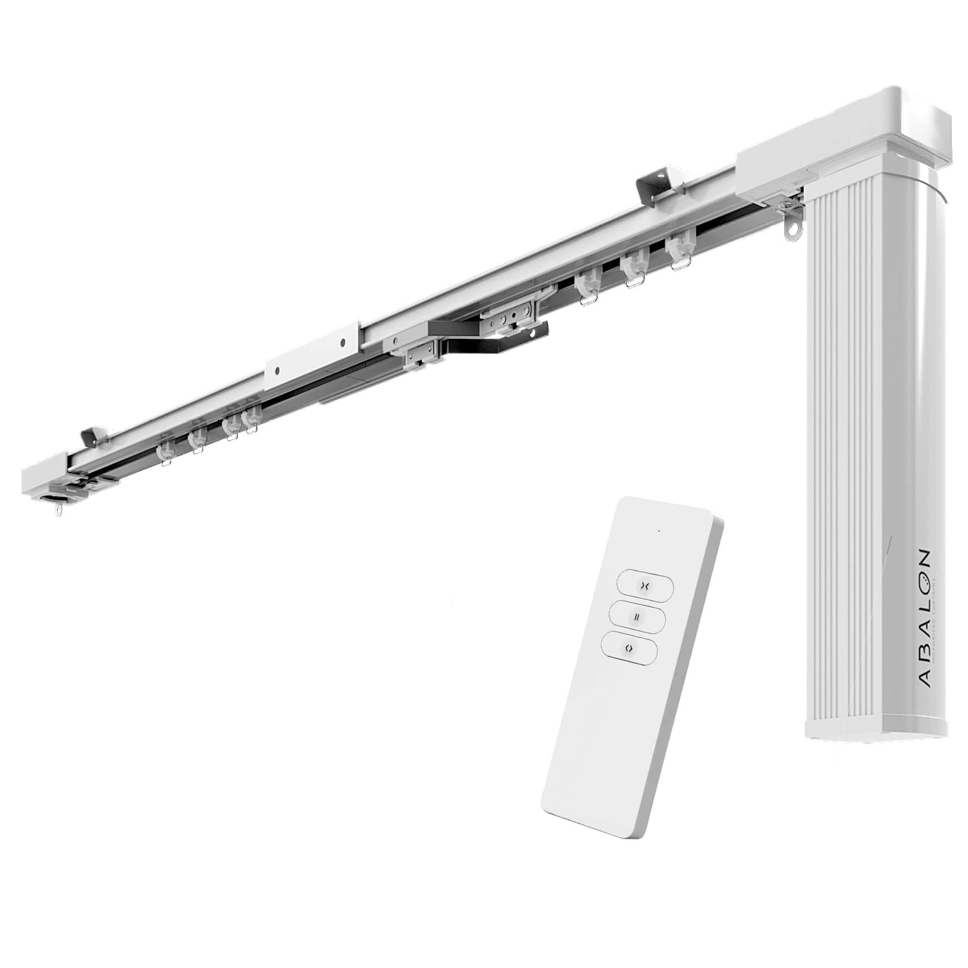 ABALON Motorized Track for Curtains With Remote Controller, 1 to 4 meters, Aluminum; White, Electric Curtain Tracks, Motorized Curtain Track (DIY)