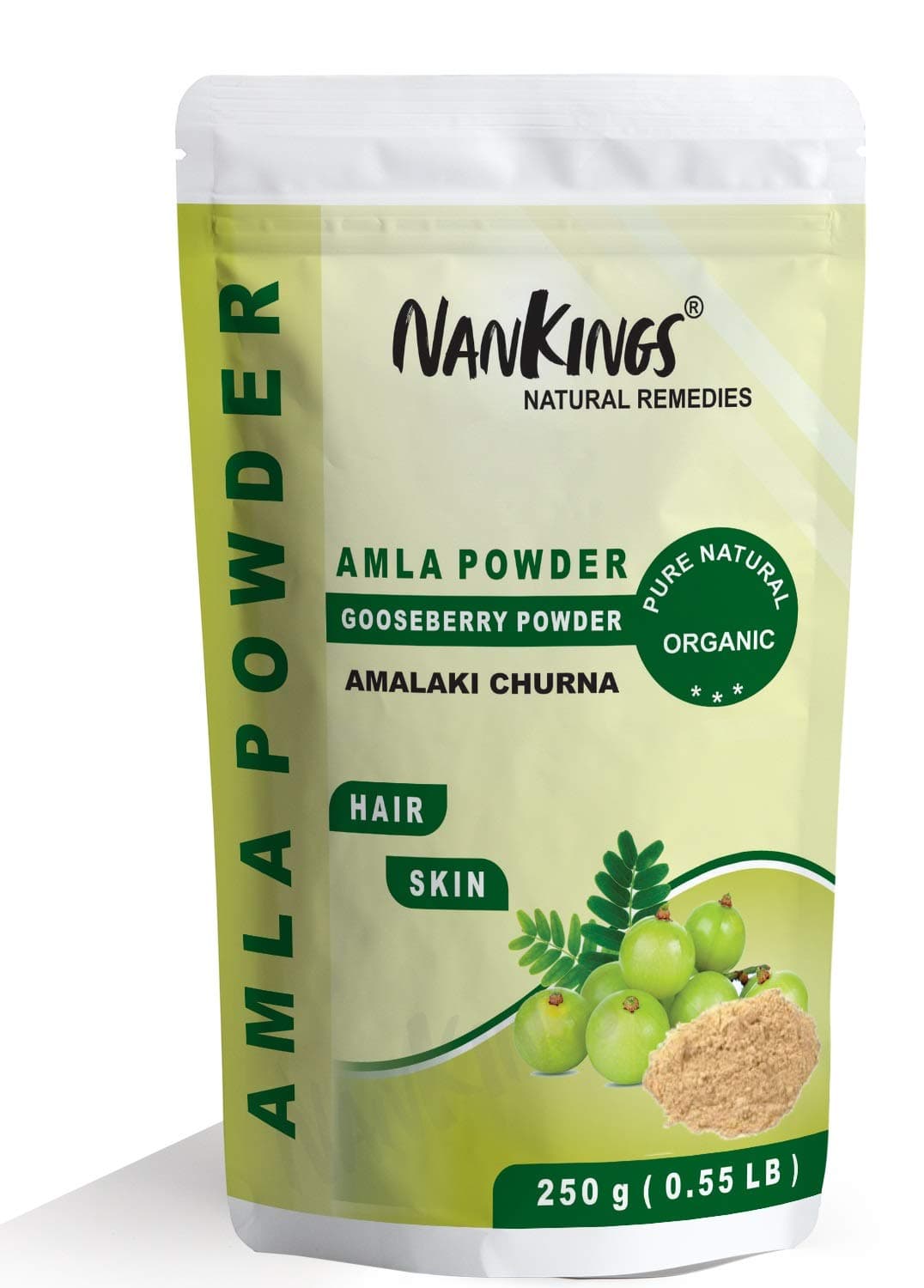 Nankings Pure & Organic Amla Powder for Hair & Skin (Indian Gooseberry) (250g)