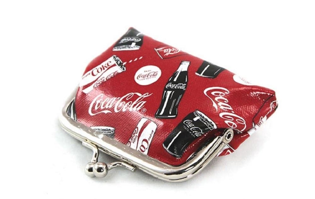 Coca-Cola Licensed Kiss lock Coin Purse Change, Red and Black and White