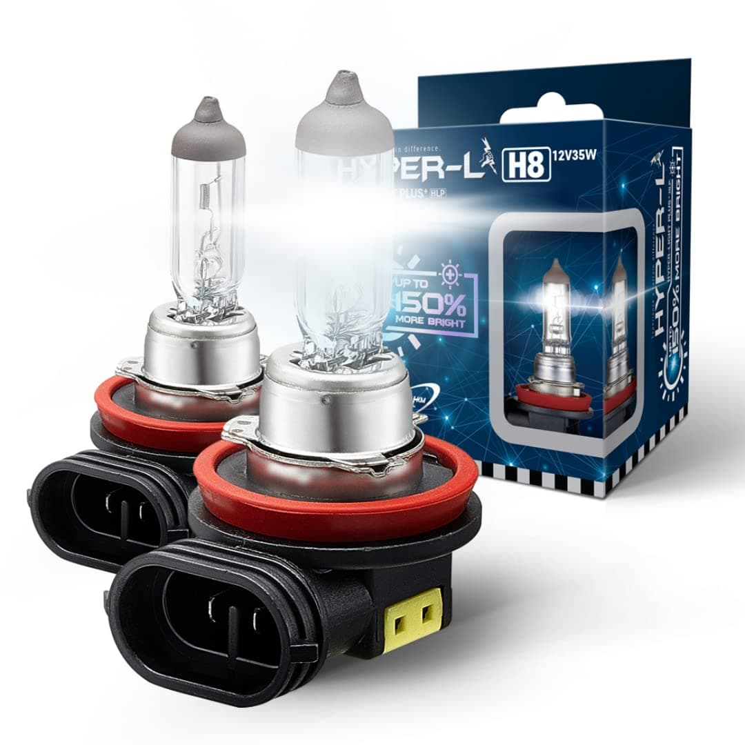 H8 Hyper-L Plus 150% brighter Fog Beam Replacement Headlight Bulb, 2 pack