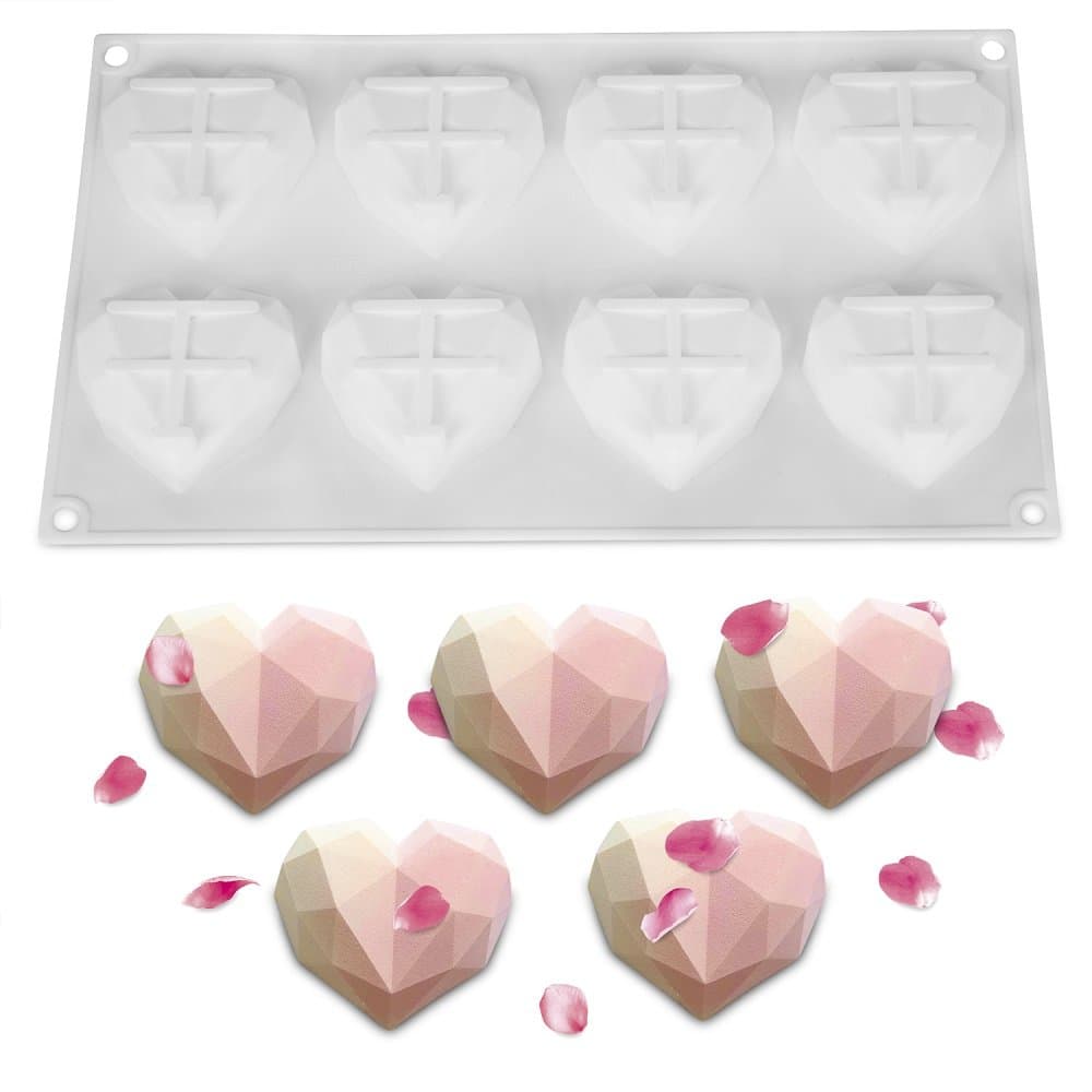 kenman 8 Cup Diamond Chocolate Silicone Dessert Mould Mousses Cheesecake Ice Cream Chiffon Cakes Pan Baking Cupcake Mold