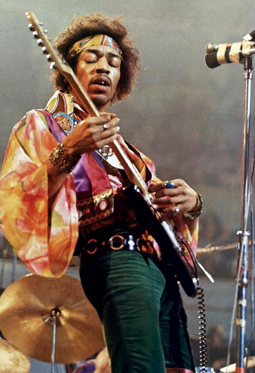 Jimi Hendrix Poster, Live in Concert, Rock Legend, Art Print