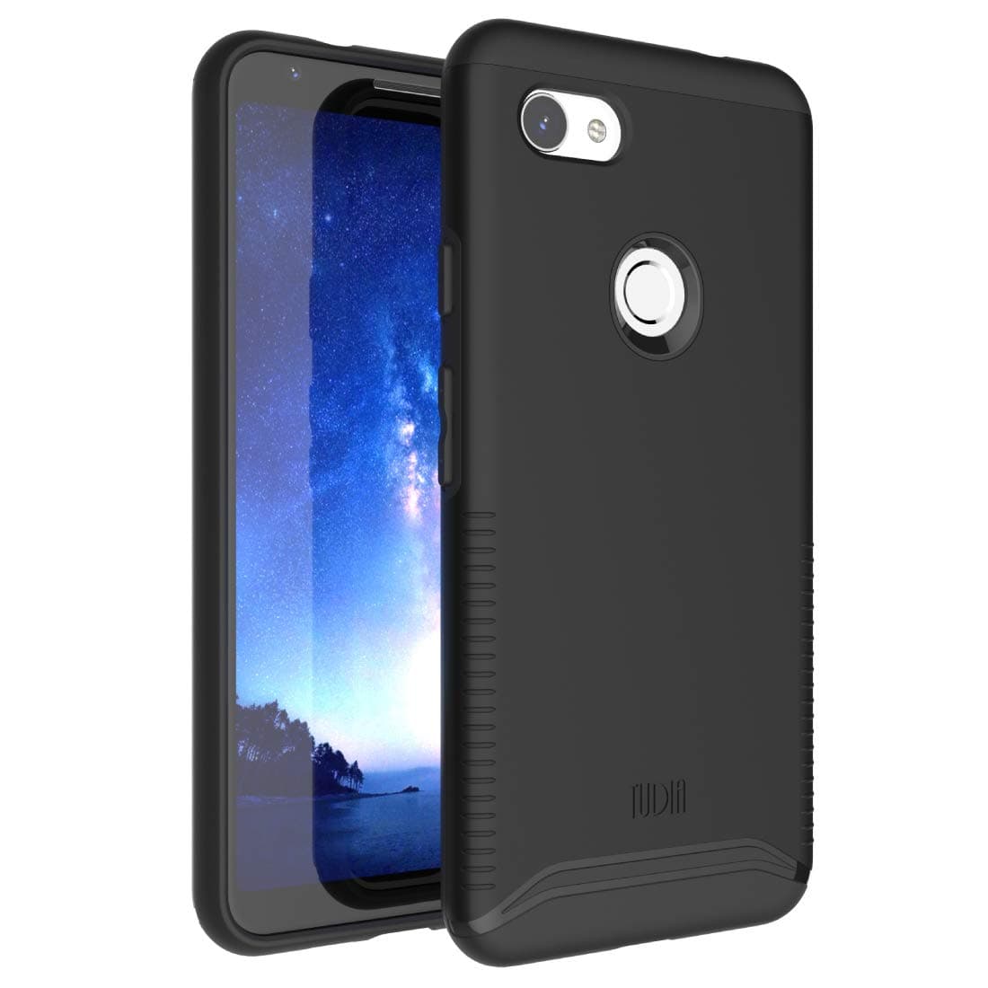 TUDIA DualShield Designed for Google Pixel 3a XL Case, [Merge] Heavy Duty Protection Slim Hard Shell Phone Case for Google Pixel 3a XL (Matte Black)