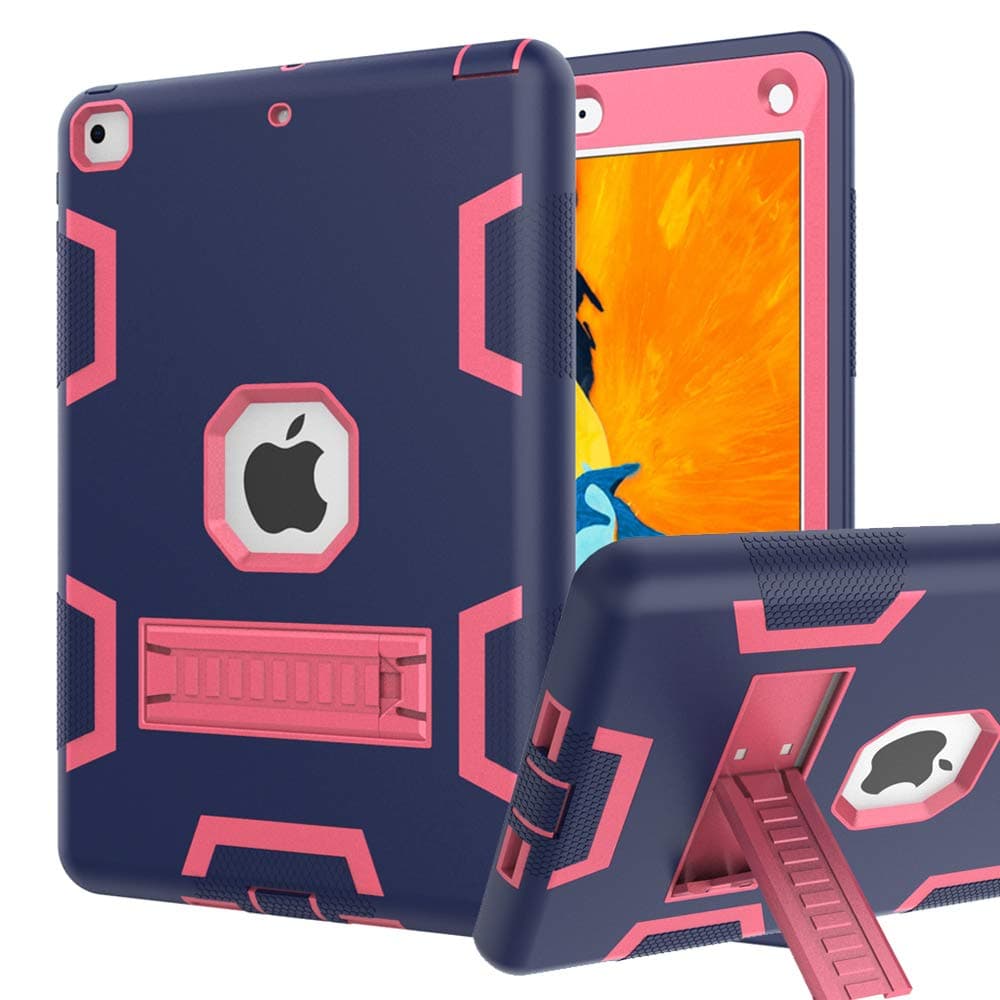 iPad 6th/5th Generation Case, iPad 9.7 2018/2017 Case, High Impact Hybrid Drop Proof Armor Defender Protection Case Built with Kickstand for New iPad 9.7-inch (A1893/1954/A1822)